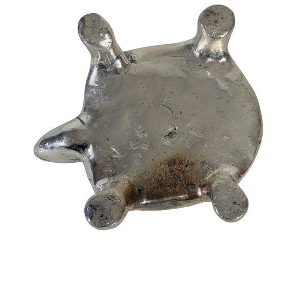 Sea Turtle White Metal Tortoise Sculpture Embossed Silver Tone Nautical Decor - Picture 5 of 15